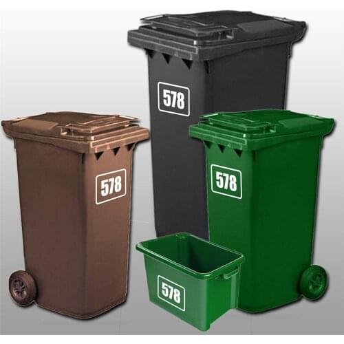 5 x Wheelie Bin Numbers Customized Number/ House Number Vinyl Graphic Sticker Decal