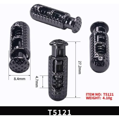 50pcs Metal Toggle Spring Loaded Cord Locks Drawstring Rope Clip End Round Ball Sliding Fasten Button Lanyard Paracord Stopper