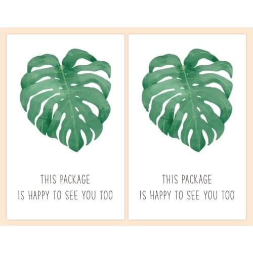 50Pcs Floral Leaf Rectangle Stickers Happy To See You Too Letters Seal Labels with Self Adhesive for Business Express Decoration