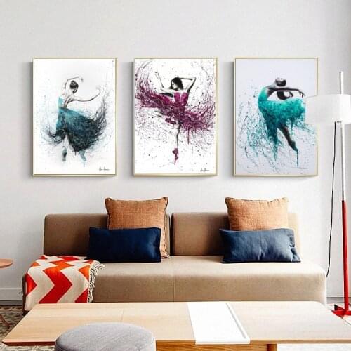 Abstract Watercolor Figure Pictorial Printing Poster Graffiti Art Ballerina Canvas Painting Opera Studio Modern Home Wall Decor