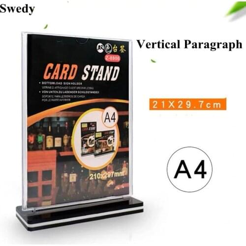 A4 Acrylic Sign Holder Stand 8.5x11 Desktop Plastic Sign Holder Picture Photo Frames, Flyer Document Paper Display Stand