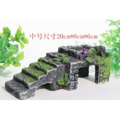 Fish tank aquarium landscaping decorative bridge rockerycrawling bridge crawling table restturtle drying platform wholesale