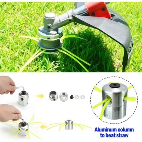 Aluminum Grass Trimmer Head With 4 Lines Brush Cutter Head Lawn Mower Accessories Cutting Line Head for Strimmer Replacement