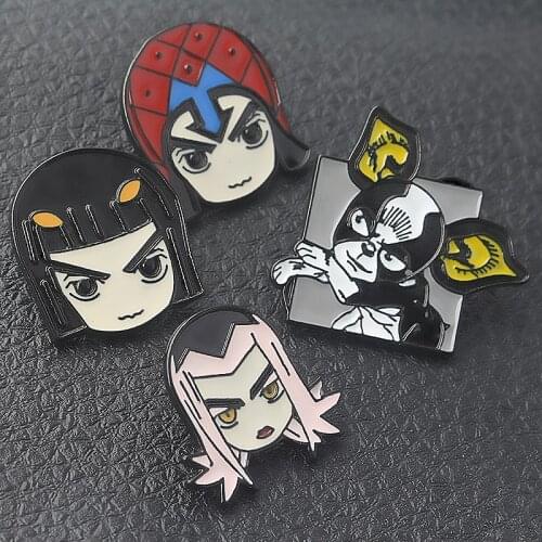 JoJos Bizarre Adventure Pins Brooches Iggy Guido Mista Bruno Bucciarati Leone Abbacchio Cartoon Badge Brooch Jewelry