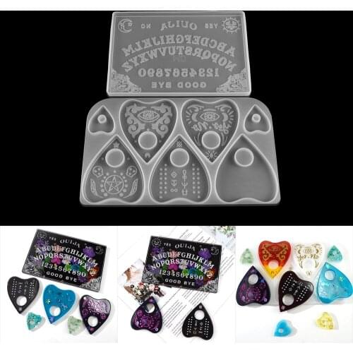 Divination Board Psychic Board Silicone Mold Heart Shape Pendant Listing Casting Mould for DIY Epoxy Resin Crafts Tools