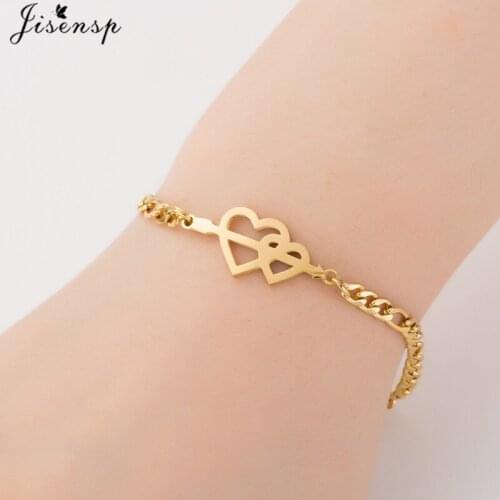 Jisensp Cupids Arrow Bracelet Romantic Hearts Stainless Steel Bracelet Fashion Jewelry for Women Lovers Valentines Day Gift