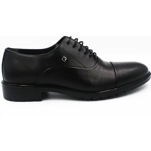 Mens Black Genuine Leather Classic Shoes FSC8597