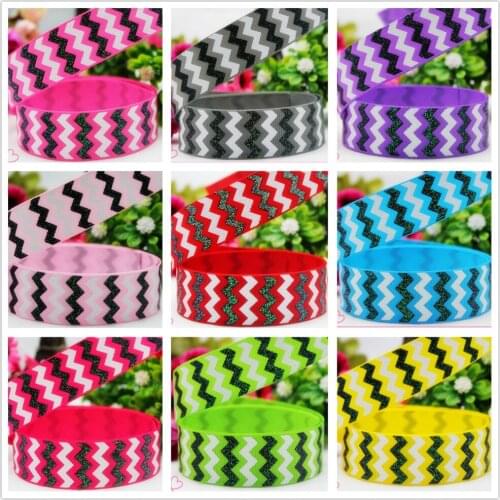 1410811,10 color mix 7/8 '' 22MM Wave Printed grosgrain ribbon sprinkle glitter, DIY handmade materials, headwear accessories