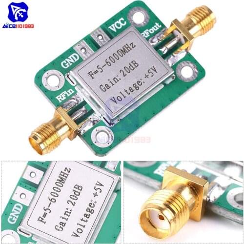 LNA 5 -6000MHz RF Broadband Gain 20dB Low Noise Amplifier Module with Shielding Shell for Shortwave FM TV Audio Amplifier Board
