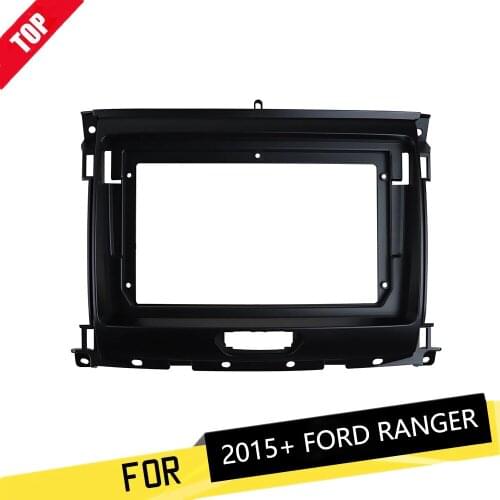 LONGSHI 2 Din 9 Inch Radio Fascia For FORD RANGER 2015+ Stereo Panel GPS DVD Player Refitting Install Surround Trim Frame Kit