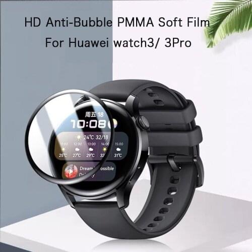 For Huawei Watch 3 Screen Protector Full Coverage HD Anti-Bubble PMMA Soft Film Screen Protector For Huawei Watch 3 Pro 1-5 Pack
