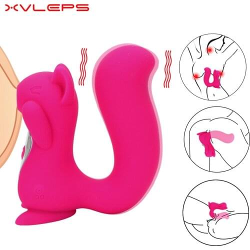 New hot Cute Squirrel Sculpt Sucking Tongue Vibrator Nipple Sucker Clitoris Licking Stimulator Sex Toys for Women