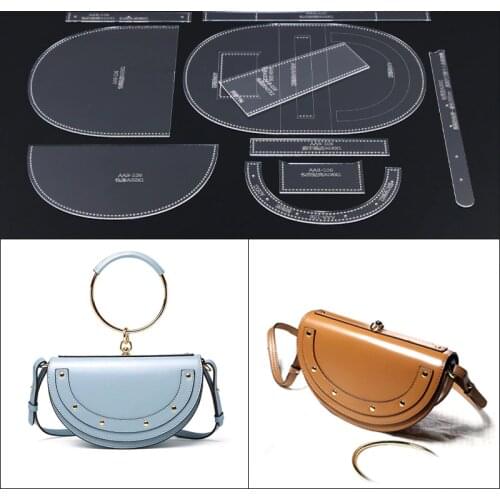 Laser cut durable Acrylic Template Pattern For DIY Handmade Single Shoulder Bag Leather Craft Sewing Pattern Sewing stencil