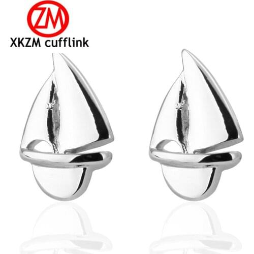 Luxury Men Silvery sailboat Cufflinks High Quality Lawyer Groom Wedding Cufflinks For Mens Shirt Cuff Links French Jewelry