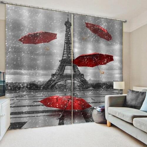 Luxury Blackout 3D Window Curtains For Living Room Bedroom tower curtains Thickened blackout curtains