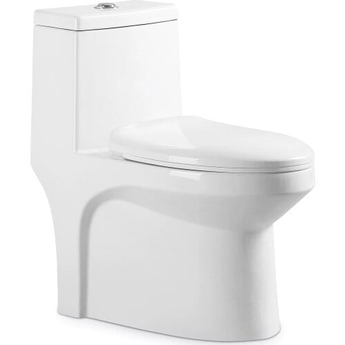 Popular designs home bathroom closestool white white color one piece s-trap siphonoic ceramic toilet commode