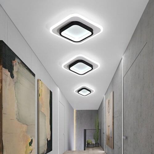 Nordic Aisle Lamp Led Ceiling Lamp Kitchen Bedroom Dia 30cm Black White Modern Round Square Ceiling Lights Fixtures Living Room