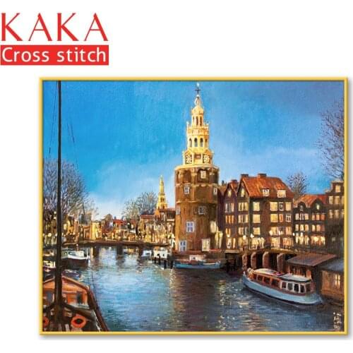 Cross stitch kits,Embroidery needlework sets with printed pattern,11CT-canvas for Home Decor Painting,Landscape Full NCKS118