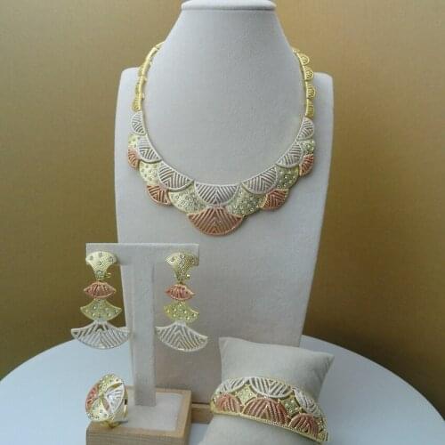 Yuminglai Dubai Costume Jewellery African Fashion Jewelry Sets for Women FHK6147