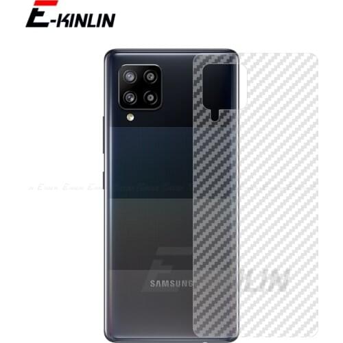 5pcs Clear Soft Carbon Fiber Guard Back Film For Samsung Galaxy F02s A52 A72 A32 A02 F41 A12 A02s A42 F62 Rear Screen Protector