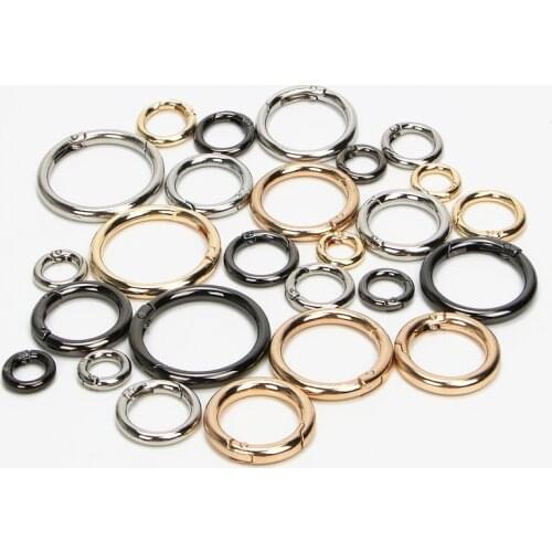 Metal Spring Gate D O Rings Openable Keyring Leather Bag Belt Strap Dog Chain Buckle Snap Clasp Clip Trigger DIY Accessories