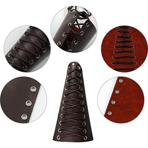 Cosplay Costumes 2 Pack Leather Arm Guards Medieval Leather bracers Cosplay Wrist Guard Halloween Costume Party Props for Men