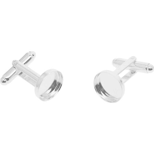 20pcs Round Blank Cufflinks Settings Male Cuff Links Tray 12mm Cabochon
