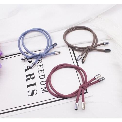 2000PCS Double Layer Women Knot Hairband Rope Ring Rhinestone Elastic Ponytail Holder Headwear