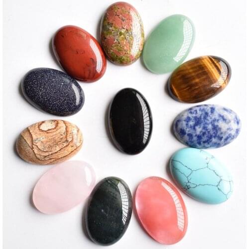 2020 fashion hot sell top quality natural stone mixed Oval CAB CABOCHON beads 20x30mm 20pcs/lot Wholesale Free shipping