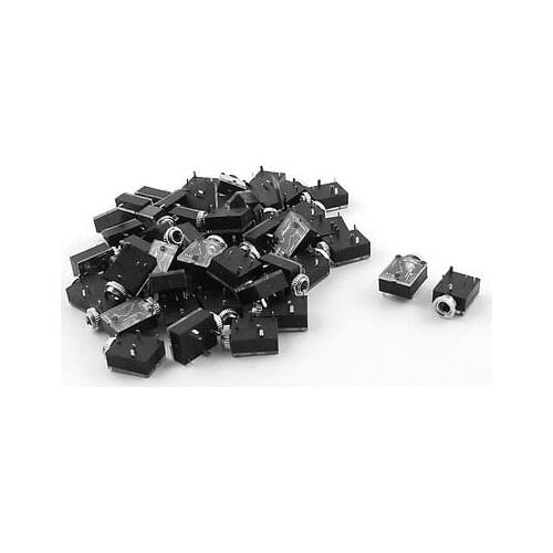 3.5mm Female Stereo Audio Jack Socket 5-Pin PCB Mount Connector 50 Pcs