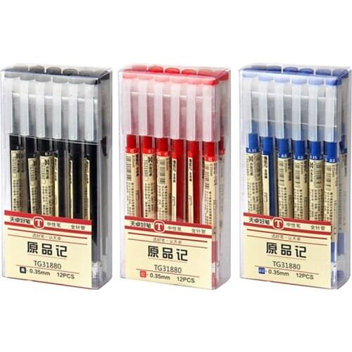 3pcs Lot 0.35mm Gel Pen Black Blue Red Ink Marker Pen School Office Supply Stationery Student Exam Writing Business Signature