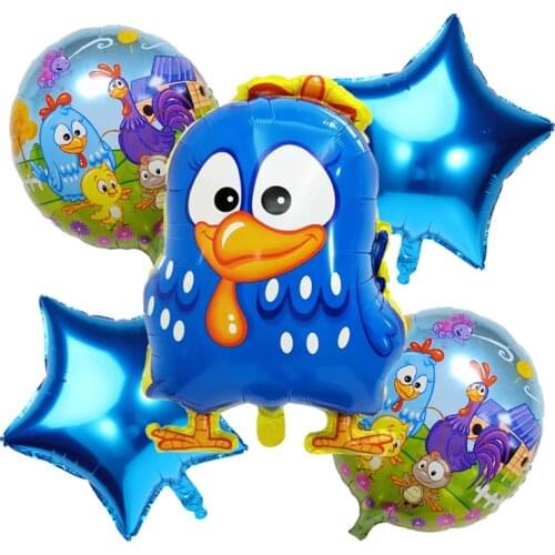 5Pcs Brazil Auspicious Chicken Balloons Happy Birthday Cartoon galinha pintadinha Animal Ballons Farm Theme Party Decoration Toy
