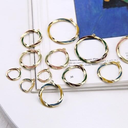 6pcs Styles Korean Earrings New Fashion Simple Hollow Wave Pattern Drop Earrings Circle Jewelry Pendant For Women Accessories