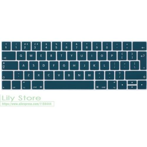 English EU Euro Version Keyboard Cover Keypad Skin Protector For 2016 MacBook Pro 13/15 A1706/A1707 with Touch ID & TouchBar
