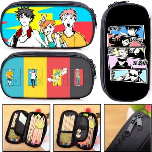 Anime Cartoon Jujutsu Kaisen Cosmetic Bag Fashion Pencil Bags Japanese Gojo Satoru Yuji Itadori Handbag Teenager Pencil Box Gift