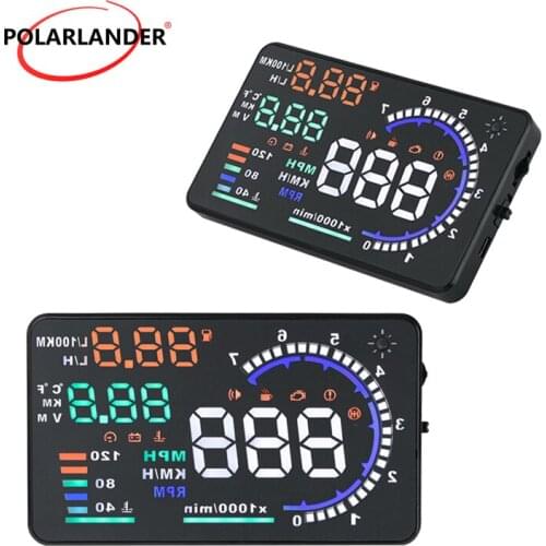 Car Head Up Display A8 5.5" HUD LED Windscreen Projector OBD2 Scanner Speed Warning brand new 3.5 inch display HUD