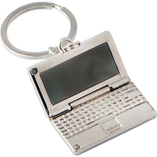 FREE SHIPPING BY DHL 100pcs/lot New Zinc Alloy Laptop Computer Keychains Mini Computer Keyrings Metal Notebook Key Chains