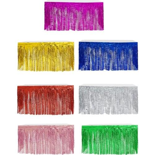 Foil Curtains Table Skirt Tinsel Curtains Shimmer Curtain for Wedding