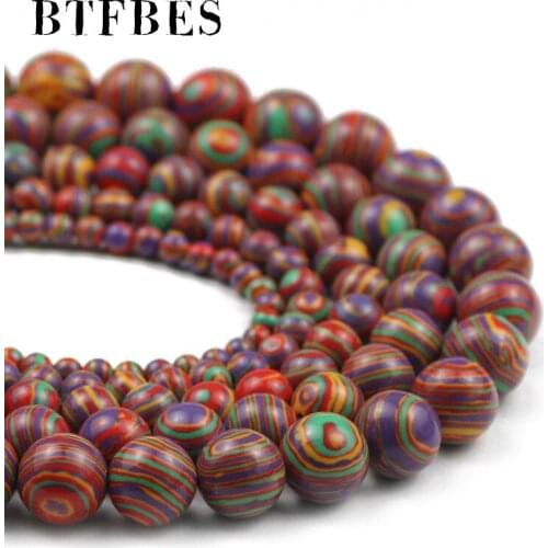 BTFBES Red Malachite Stone Synthetic Striped Beads For Jewelry Making DIY Bracelet Necklace Accessories 4 6 8 10 12MM