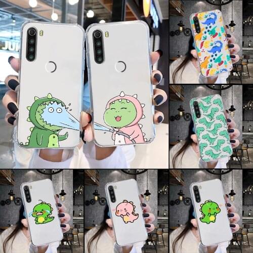 Dinosaur Best Friends Couple Phone Case Transparent For Xiaomi Redmi Note 7 7A 8 8T 9 9A 9S 10 K30 Pro Ultra transparent tpu