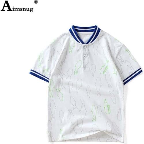 Children Polo Shirt Kids Sweet Cute Sharks Print Tees Shirt Boys Casual Pullovers 2021 European and American Style Top Clothing