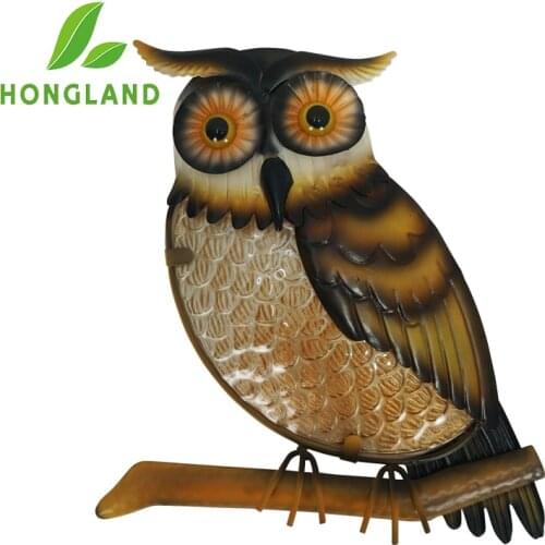 Home Decor Metal Owl Wall Hanging decor for Garden Decoration Outdoor Statues Accessories Sculptures and Animales Jardin
