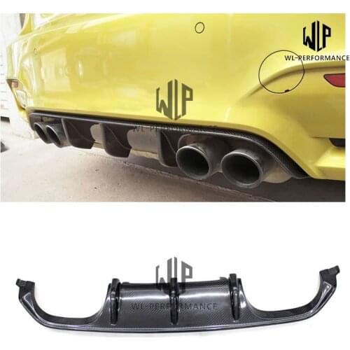 4 Series M4 P Style Carbon Fiber Bilateral Double Out Rear Lip Diffuser Car Styling for BMW 4 Series M4 420i 428i 435i 2014-UP