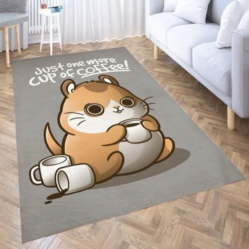 One more cup of coffee Carpet for Living Room 3D Anime Cartoon Rug Gamer Teen Room Bedside Lounge Rug Kids Children Floor Mats