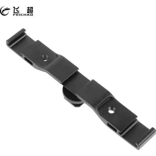 FEICHAO 2 Cold Shoe Camera Extension Multi-position Camera Video Recorder Bracket Microphone Stand for DSLR Camera Accessory