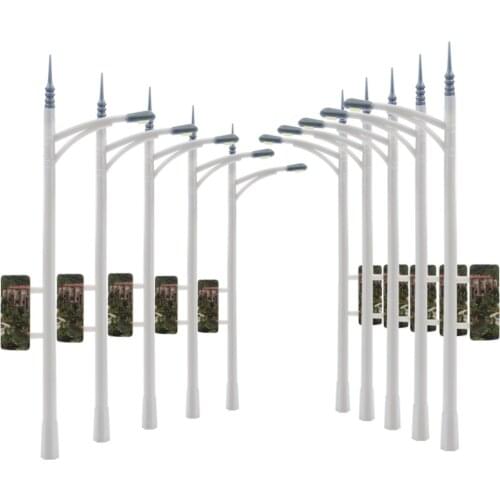 LNH23 10pcs Model Railway Advertising Lamppost lamps Street Lights HO OO Scale LEDs NEW 3V LED