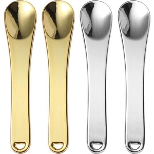 4Pcs Metal Makeup Spatula DIY Facial Mask Cosmetic Mini Spoon Beauty Scoop Tool Smooth Makeup Spoon For Cream Spatula Scoop