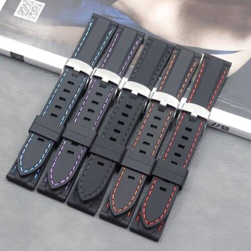 Mens silicone strap 18mm ladies outdoor soft sports waterproof natural rubber watch with buckle accessories