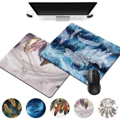 Mousepad Small 25x21cm Portable Easy and Clean Computer Table Mat PU Leather Non-slip Marble Pattern Print Series Mouse Pad