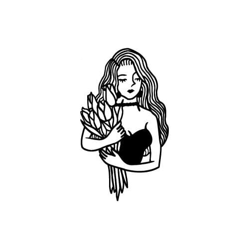 NEW Design Old School Style Tulip lily Gril Temporary Tatoo Sticker Body Art Water Transfer fake tattoo for men women